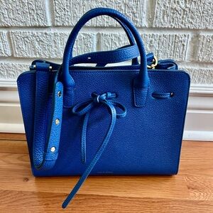 MANSUR Gavriel - mini Sun bag - pebbled royal blue leather handbag w/crossbody